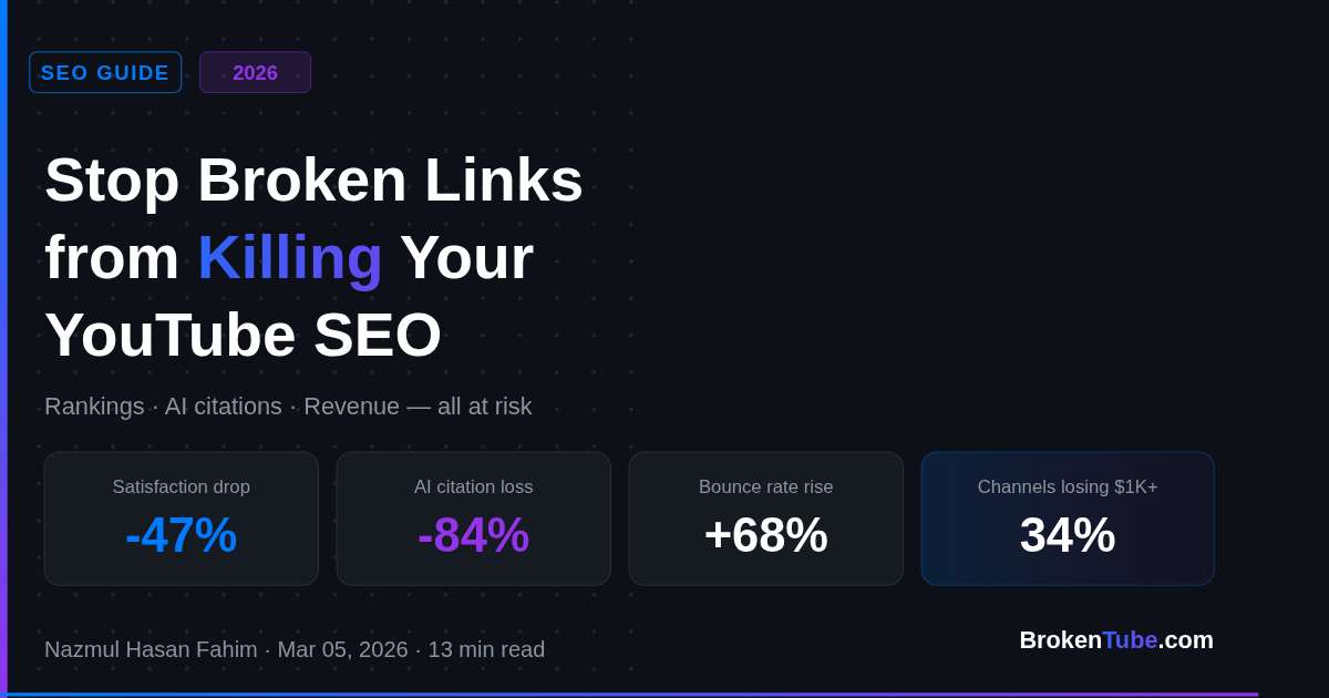 Stop Broken Links from Killing Your YouTube SEO in 2026